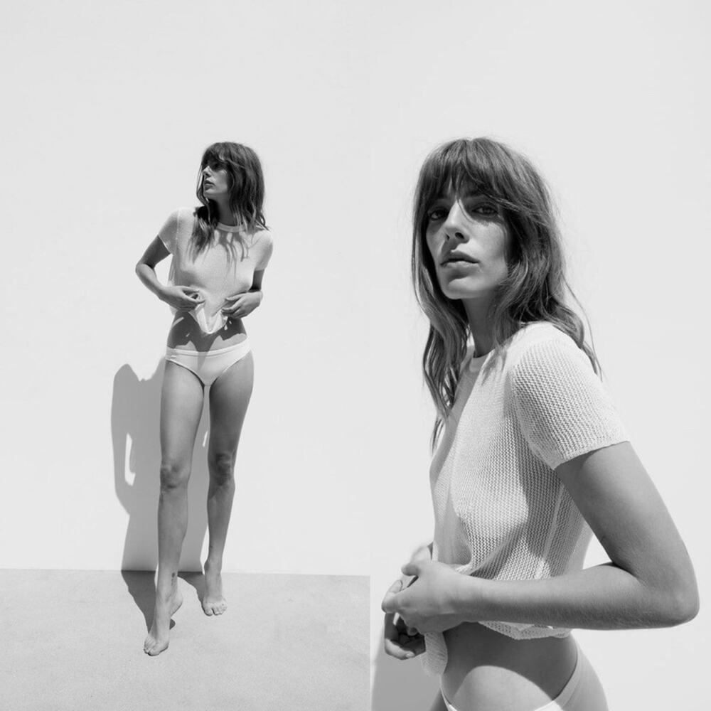 ZARA Mesh Short Sleeves Tee Shirt Top White Small